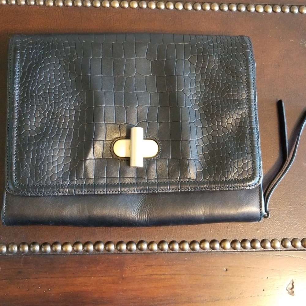 Textured Leather Clutch/Tablet Holder